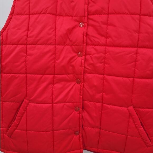 HP Carreau Plus Red Quilted Snap Vest Jacket - Picture 7 of 13